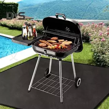 122/152/182x100 см коврик для гриля барбекю, огнестойкий, термостойкий, противоскользящий, для защиты пола на террасе, патио, на открытом воздухе, для газона, камина S