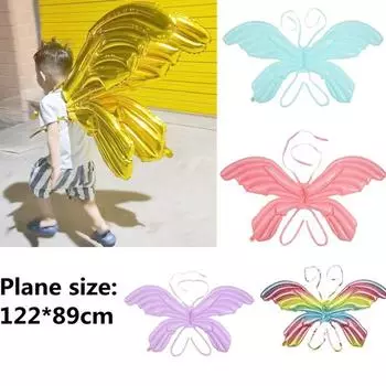 122*89 см крылья бабочки алюминиевая фольга воздушный шар день рождения свадьба вечеринка украшение ролевая игра детская надувная игрушка 1pc (color random)