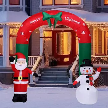 122-дюймовая рождественская надувная арка с гирляндами, рождественское украшение, вилка AU 220 В, Санта-Клаус и снеговик