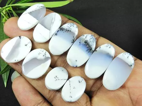 122Cts. Натуральный дендритовый агат Scenite, пара из 5 пар драгоценных камней 18-25 мм RQ-670