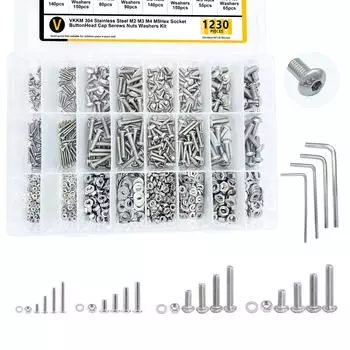 1230 Half Round Head Hexagon Cap Screw Kit, Round Head Screw, Hexagon Bolt, Machine Screw Kit