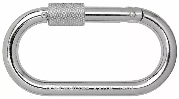 123 Два карабина железного типа O с кольцом KA10K (Один Три) серебряный