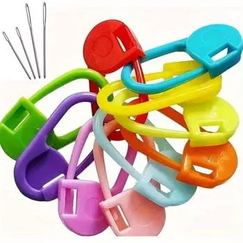 124 шт. разноцветных ткацких инструментов, маленькая пряжка, пластиковая пряжка-булавка, маркировочная пряжка, маркировочная булавка, пряжка с защитой от постукивания из шелка, счетчик свитеров 124pcs