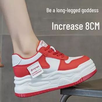 1258-10 Women s Trendy White Mesh Sneakers - Casual, Breathable, Elevated Thick Sole 40