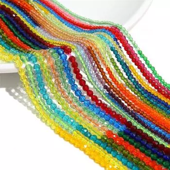 125/195 шт. хрустальные стеклянные бусины, градиентные многоцветные свободные бусины-разделители для DIY ожерелья, браслета, изготовления ювелирных изделий 2mm 195pcs красный