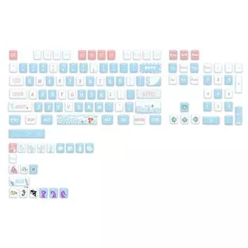 125 клавиш PBT колпачки DYESUB MDA Profile маленький набор колпачков для механической клавиатуры CherryMXSwitch синие колпачки