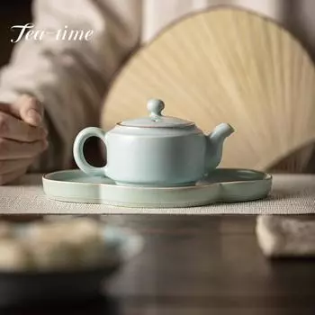 125 мл высший класс Ru Kiln чайник роскошный лазурный горшок бытовой чайник для замачивания чая с ситечком чайный набор аксессуары украшения подарки 13x6.8cm 125ml