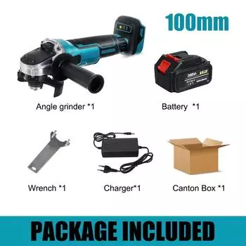 125 мм 100 мм бесщеточная электрическая угловая шлифовальная машина для резки электроинструмент + литий-ионный аккумулятор для батареи Makita 18 В 1*Battery 100mm