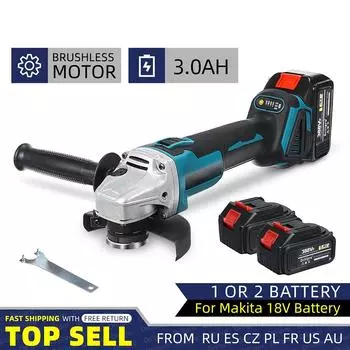 125 мм бесщеточная электрическая угловая шлифовальная машина для резки DIY деревообрабатывающий электроинструмент с 1 или 2 литий-ионными батареями 1*Battery