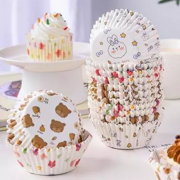 125 шт., чашки для кексов, термостойкие маслостойкие антипригарные чашки, сделай сам, одноразовые мультяшные большие бумажные стаканчики для кексов, инструмент для выпечки D