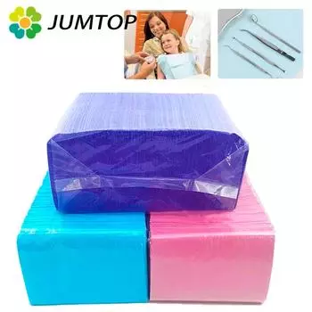 125 шт. одноразовые стоматологические нагрудники стоматологическая бумага шарф татуировки стоматологический материал чистящая прокладка чехлы для тату столов синий