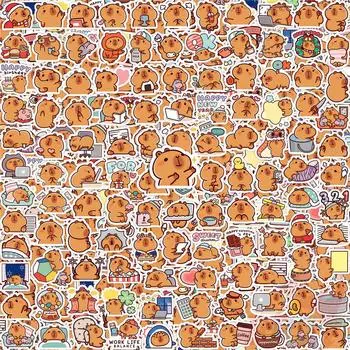 125Pcs/Set Capybara Q-3 Mini Diary Manual Stickers DIY Scrapbooks Album Decor Decals Stickers