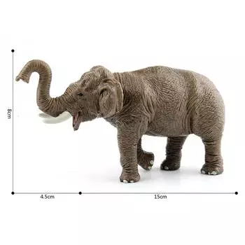 127-015 Simulation Zoo Asian Female Elephant Children S Toy Static Solid Wild Elephant Model Ornament