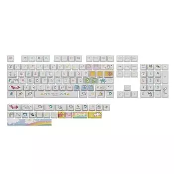 127-клавишные колпачки для вечеринок с животными XDA для 61/87/96/98/104/108 раскладок цветных механических клавиатур с мультяшными симпатичными колпачками