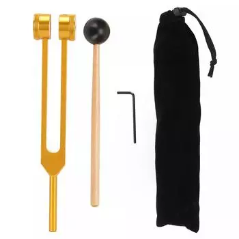 128 Гц камертон из алюминиевого сплава с силиконовым молоточком и инструментом обеспечивает точную частотную характеристику One Size золотой