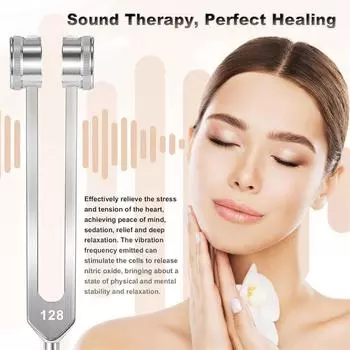 128 Гц камертон из алюминиевого сплава с силиконовым молоточком и инструментом обеспечивает точную частотную характеристику One Size золотой