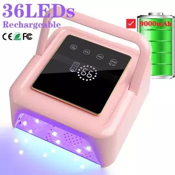 128 Вт перезаряжаемая лампа для ногтей со встроенным аккумулятором, мощная беспроводная сушилка для ногтей для маникюра, беспроводная УФ-светодиодная лампа для ногтей EU PLUG