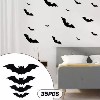 128x Halloween 3D Wall Stickers Decals Creepy Decorations for Farmhouse Party
