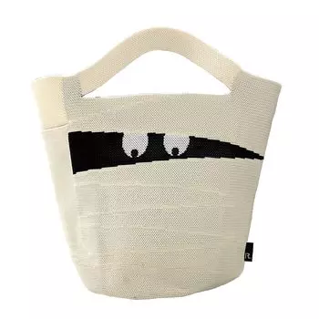 1296 Small Knit Tote Bag EU Deli Gurguru Mummy [Rootote] (01 Ivory)