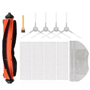 12/10/8/6 шт. для пылесосов Xiaomi Mijia, аксессуары для робота-пылесоса Mijia MI G1 MJSTG1, основная щетка, фильтр, боковая щетка, тряпки для швабры 6Pcs