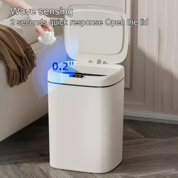 12/14/16 л Умный мусорный бак с крышкой Автоматический датчик Работает от батареек Гостиная Кухня Ванная комната Бытовые отходы Мусор Мусорный контейнер для хранения S Battery
