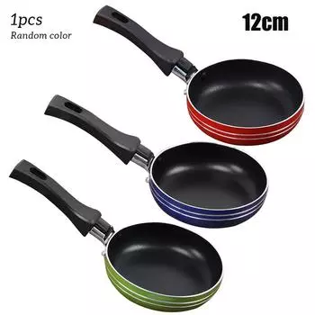 12/14/16cm Mini Frying Pan Non-Stick Thickened Stainless Steel Frypan Pot Stir Fried Non Stick Pot Kitchen Cookware Random Color