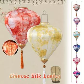 12/14 дюймовый китайский традиционный подвесной фонарь из атласного шелка цветочный фонарь для представлений, вечеринок, весенних фестивалей, наружное украшение 12 inch