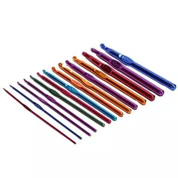 12/14 шт. цветные алюминиевые крючки для вязания спицы 2-10 мм набор для рукоделия 12Pcs