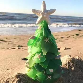 12/15/20 см Стеклянное украшение на елку, синее, зеленое, морская звезда, ракушка, морская тематика 20cm небесно-голубой