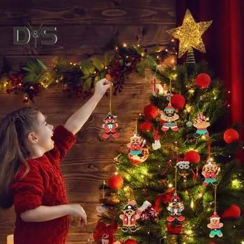 12/15 шт. рождественские пряничные украшения кулинария пряничный человечек подвесной декор для рождественской елки домашняя кухня праздничные принадлежности B