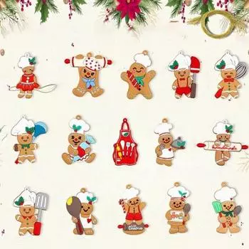 12/15 шт. рождественские пряничные украшения кулинарные пряничные человечки подвесные украшения для рождественской елки дома B
