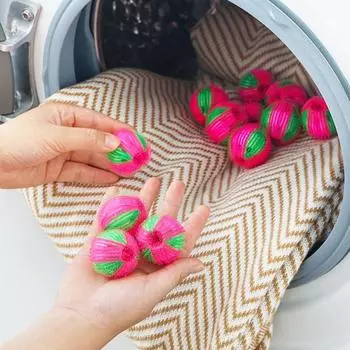 12/16/20 шт. шарики для удаления шерсти домашних животных многоразовые шарики для сушки белья компактный дизайн 12pcs синий/белый