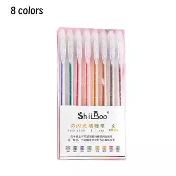12/16/24/36pcs/set Gel Pen Glitter Gel Pen Set Glitter School Supplies Colored Pens Set Fun Students Marking Highlighter Pen
