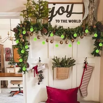 12/16 шт. пушистые рождественские шары, плюшевые искусственные меховые эльфийские шары, помпоны для рождественской елки, украшения для вечеринок 16pcs зелёный