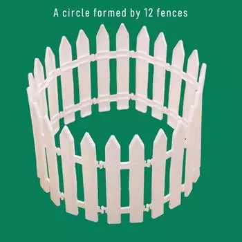 12/16pcs Decorative White Plastic Garden Fence Plant Flower Protect For Yard Lawn Edging Flower Christmas Tree Border Decoration