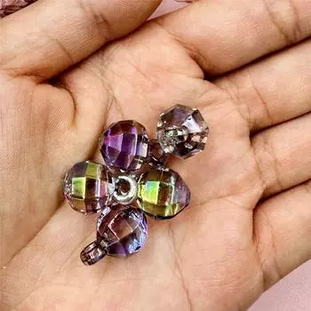 12*17,5 мм 5 шт. красочные круглые прозрачные ювелирные аксессуары акриловые бусины для DIY кулон бисер аксессуар ручной работы about 12*17.5mm темно-фиолетового