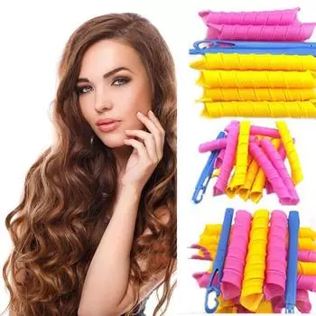 12/18/10 шт. Бигуди для волос, женские спиральные локоны без нагрева с 2 крючками, самодельные волнообразные бигуди, спиральные круглые локоны, инструмент для волос