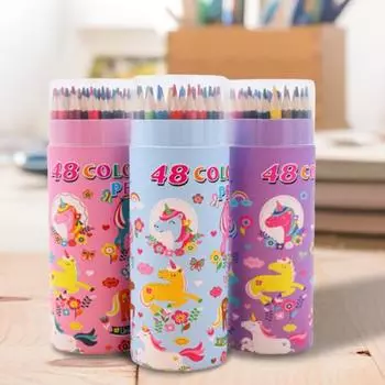 12/18/24/36/48 шт цветной карандаш предварительно заточенный мягкий стержень студенческие канцелярские принадлежности карандаш для рисования для детского сада C