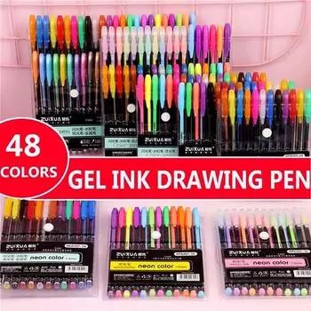 12/18/24/36/48 шт. креативный набор гелевых ручек с блестками для детей и взрослых, живопись, художественные журналы, рисунок 12 COLORS