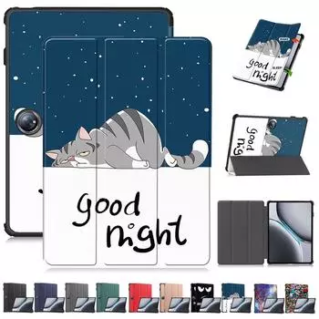 12,1-дюймовый симпатичный кожаный чехол Smart Cover для OnePlus Pad Pro / OnePlus Pad 2, ультратонкий противоударный защитный чехол For Oneplus Pad Pro красный