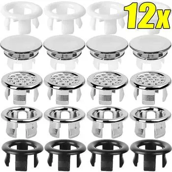 12/1 шт. Пластиковая крышка перелива для раковины, кухонная, ванная комната, раковина, сливная крышка для ванны, сменная круглая заглушка для раковины 1PC