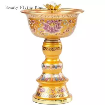 12,1x17,8 см ретро-ностальгическая лампа из цинкового сплава для подношений дому, лампа Чанмин для Будды, лампа фэн-шуй буддизм