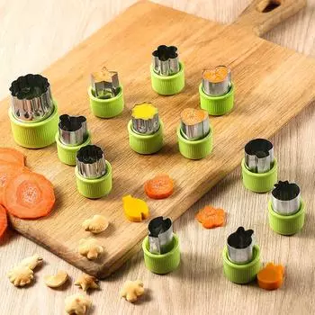12/20 шт. Звезда Сердце Форма Овощерезка Пластиковая Ручка Портативные Кухонные Инструменты Нержавеющая Сталь Нарезка Фруктов Кухонные Гаджеты