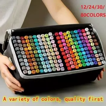 12/24/30/40/48/60/80 цветные маркеры, маркеры для рисования манги, ручка на спиртовой основе, фломастер для эскизов, маслянистая ручка с двойной кистью, товары для рукоделия