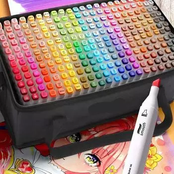 12/24/30/40/60/80 цветов, спиртовой маркер для эскизов, набор художественных маркеров с двойным наконечником для рисования и раскрашивания, подчеркивание 12 colors чёрный