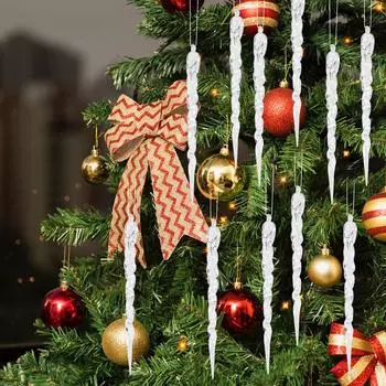 12/24/36/48/60 шт. Прозрачные елочные украшения в виде сосулек для праздничного и зимнего декора вечеринок Праздничные украшения