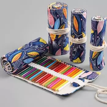 12/24/36/48/72 Отверстия Звездное небо Холст Roll Up Pen Шторка Пенал Чехол Держатель для Косметички Мешочек для хранения Канцелярский Органайзер