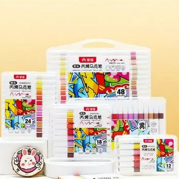 12/24/36/48 цветов Мягкие/твердые акриловые маркеры Непрозрачные цветные маркеры для рисования граффити Корейские канцелярские принадлежности Школьные принадлежности 12 Colors