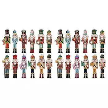 12/24/36 шт. Рождественская елка, подвесная с подарками на год, рождественский Щелкунчик, деревянный набор украшений, украшение для праздничной атмосферы 12PCS