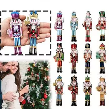 12/24/36 шт. Рождественские деревянные Щелкунчики Солдаты Подвесные украшения для рождественской елки Подарок для друзей Домашний декор
